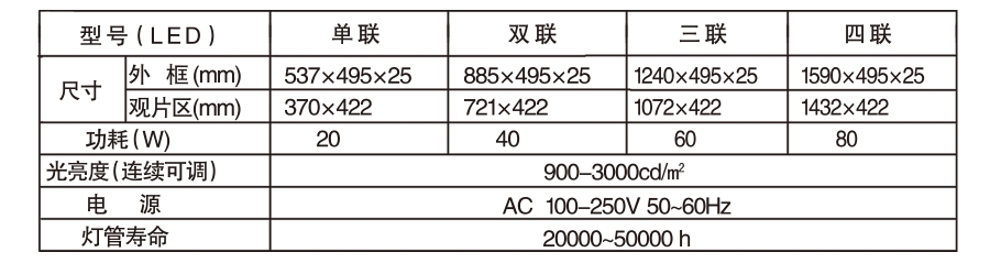 LED新型观片灯参数